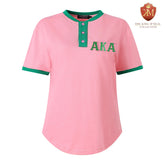 AKA Pink Premium Henley Shirt
