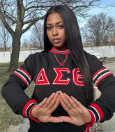 Delta Sigma Theta Black Chenille Crewneck