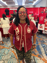 Delta Crimson Button Up Baseball Jersey