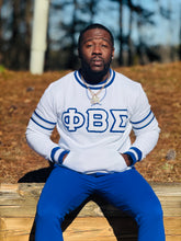 PBS White Stripe Letter Chenille Crewneck