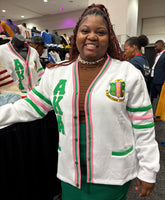 AKA White Fleece Cardigan Unisex Fit