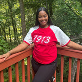 1913 Red Chenille Premium Raglan Shirt