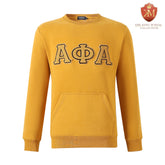 Alpha Gold Letter Chenille Crewneck