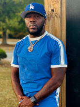 Sigma Blue Tapered Embossed Premium Crest Shirt