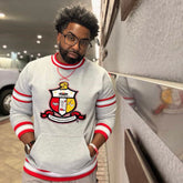 Kappa Heather Grey Crest Chenille Crewneck