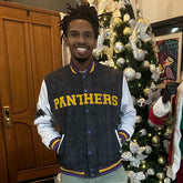 Prairie View A&M Black Denim Bomber Jacket