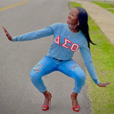 Delta Denim Chenille Crewneck