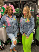 AKA Chenille Dark Washed Full Zip Denim Hoodie