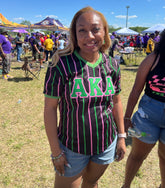 AKA Black Pinstripe Baseball Jersey