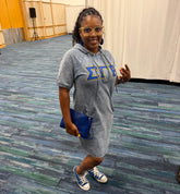 SGRho Denim Hoodie Dress With Pockets