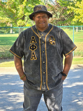 Alpha Black Denim Baseball Jersey