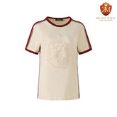 Delta Cream Tapered Embossed Crest Premium Shirt