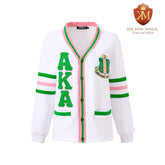 AKA White Fleece Cardigan Unisex Fit