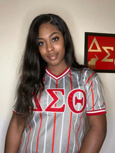 Delta Grey Pinstripe Baseball Jersey