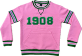 1908 Pink Stripe Chenille Crewneck (Unisex Size)