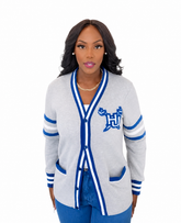 Hampton University Heather Grey Fleece Cardigan