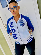Zeta White Varsity Fleece Jacket