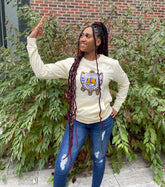 SGRho Crest Nuetral Chenille Pocket Crewneck