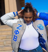 Grey Zeta Bomber Jacket Custom Lining