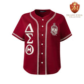 Delta Crimson Button Up Baseball Jersey