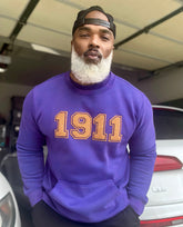 Omega Purple 1911 Chenille Pocket Crewneck
