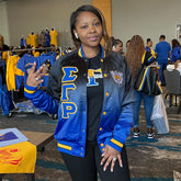 Sigma Gamma Rho Black Ombré Bomber Jacket