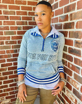 Zeta Denim Quarter Zip Sweatshirt Unisex