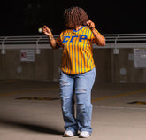 SGRho Gold Pinstripe Baseball Jersey