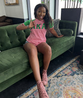 AKA Green/Pink Premium Raglan Shirt