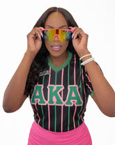 AKA Black Pinstripe Baseball Jersey