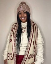 Delta Cream Scarf And Hat Set