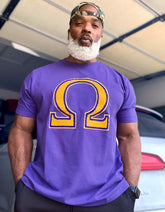 Omega Premium Purple Chenille Letter T-shirt