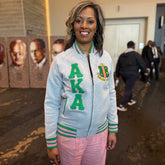 AKA Heather Grey Fleece Letterman Jacket (Unisex Size)