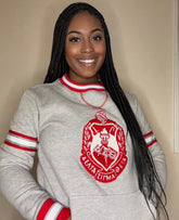 Delta Sigma Theta Grey Crest Chenille Crewneck