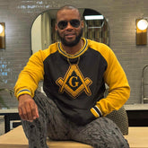 Mason Black/Gold Crest Chenille Crewneck
