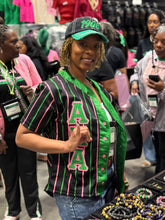 AKA Black Button Up Pinstripe Baseball Jersey