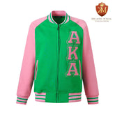 AKA Green Varsity Fleece Letterman Jacket (Unisex Size)