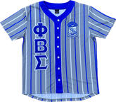 Sigma Grey Pinstripe Button Up Baseball Jersey