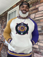 Omega Opposite Sleeve Crest Chenille Crewneck