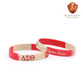 Delta Cream & Crimson Silicone Bracelet