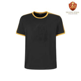 Alpha Black Tapered Embossed Premium Crest Shirt