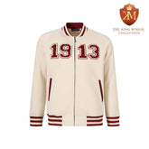 Delta 1913 Cream Varsity Fleece Jacket