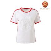 Delta White Tapered Embossed Crest Premium Shirt
