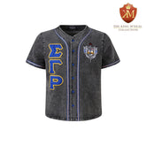 SGRHO Black Denim Baseball Jersey