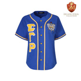 SGRHO Blue Button-Up Baseball Jersey
