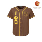 Iota Brown Button-Up Baseball Jersey