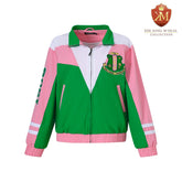 AKA Green Full Zip Windbreaker Tech Jacket (Unisex)