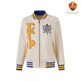 SGRho Neutral Fleece Varsity Jacket