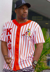 Kappa Pinstripe Button Up Baseball Jersey
