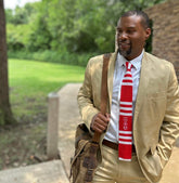 Red And White (Kappa Inspired) Knit Tie